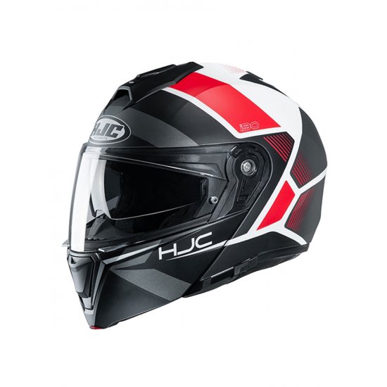 HJC I90 Hollen Black/Red Motorcycle Helmet atyJTS Biker Clothing  