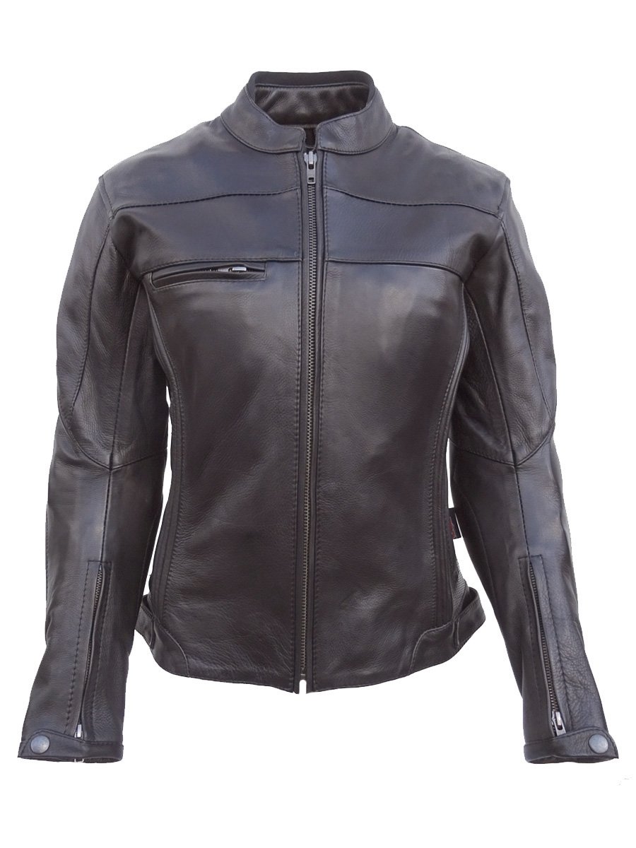 JTS Harper Ladies Leather Motorcycle Jacket - FREE UK DELIVERY ...