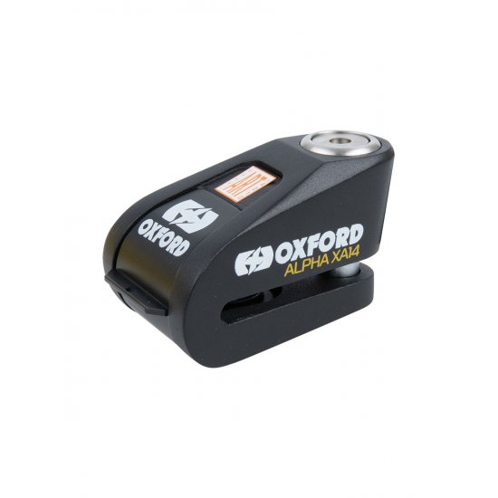 Oxford Alpha XA14 Alarm Stainless Disc Lock at JTS Biker Clothing