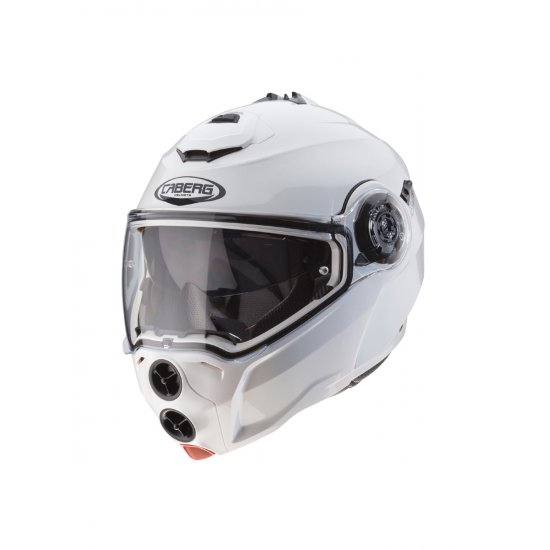 Caberg Droid Flip Front White Motorcycle Helmet at JTS Biker Clothing 