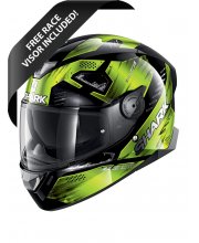 Shark Skwal 2.2 Venger Motorcycle Helmet Hi-Vis at JTS Biker Clothing 