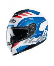 HJC C70 Koro White//Red/Blue Motorcycle Helmet at JTS Biker Clothing 