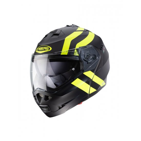 Caberg Duke II Super Legend Flip Front Black/Hi-vis Motorcycle Helmet at JTS Biker Clothing 