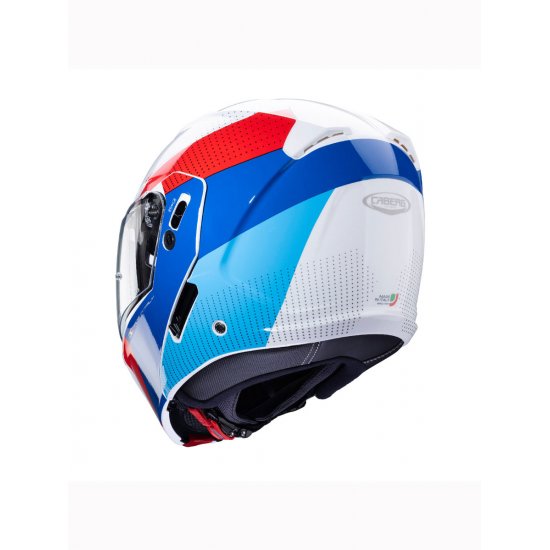 Caberg Horus Scout Flip Front White/Red/ Blue Motorcycle Helmet at JTS Biker Clothing 
