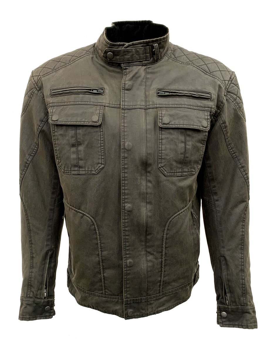 JTS Gunner Wax Cotton Textile Motorcycle Jacket - FREE UK DELIVERY ...