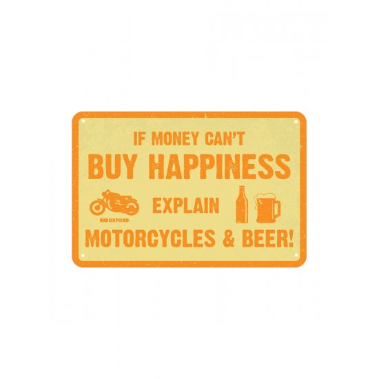 Oxford Garage Metal Sign: BUY HAPPINESS at JTS Biker Clothing