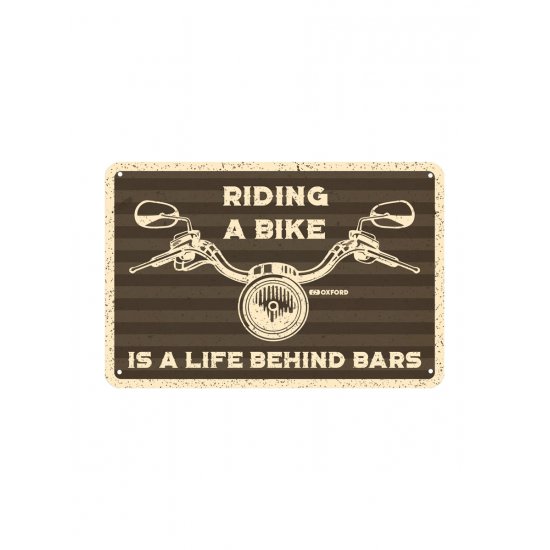 Oxford Garage Metal Sign: RIDING A BIKE at JTS Biker Clothing