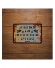 Oxford Garage Metal Sign: THE RIDE OF HIS LIFE LIVE HERE at JTS Biker Clothing