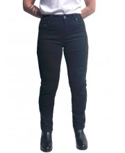 Jet Black JTS Ultimate Warrior High Waisted Ladies Motorcycle Jeans at JTS Biker Clothing