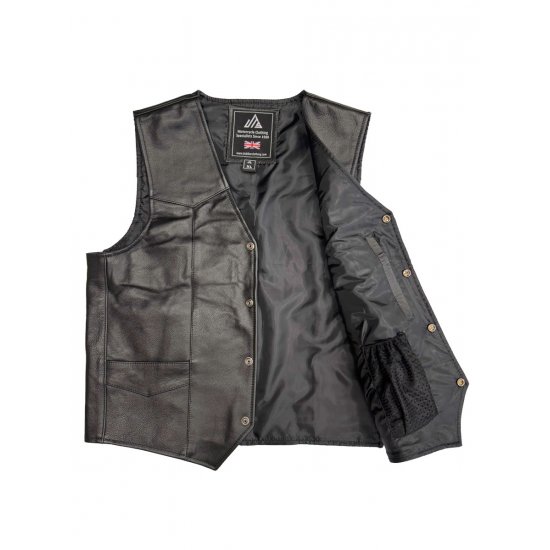 JTS Bikers Plain Leather Waistcoat at JTS Biker Clothing