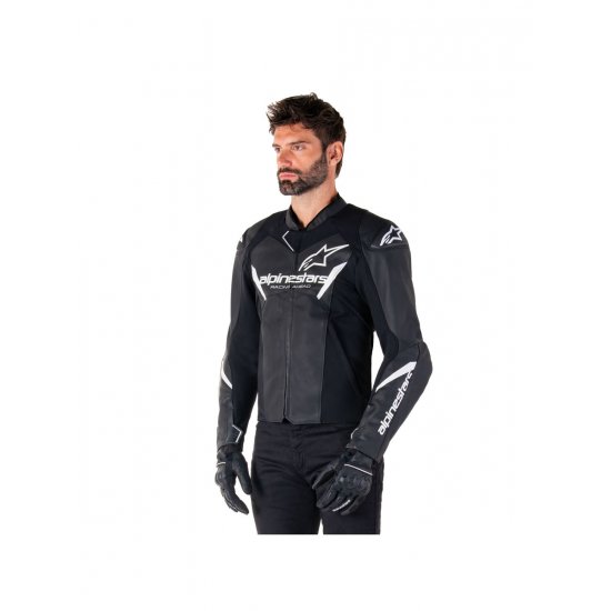 Alpinestars Faster V3 Leather Motorcycle Jacket at JTS Biker Clothing