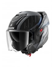 Matt Black/Blue Shark OXO Rydger Motorcycle Helmet at JTS Biker Clothing
