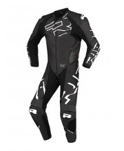 Black/White Richa Stradale 1 Piece Leather Motorcycle Suit at JTS Biker Clothing