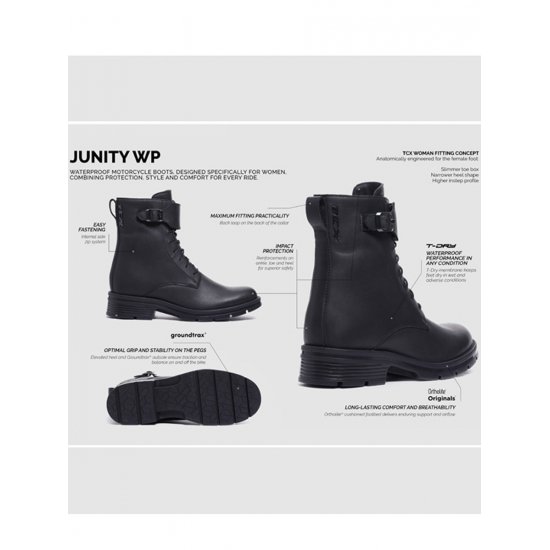 TCX Junity Waterproof Motorcycle Boots at JTS Biker Clothing
